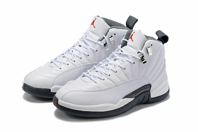 2019 Jordan 12 Retro White Black Red Shoe